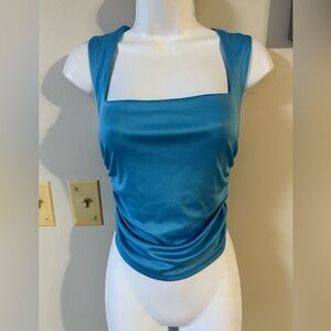 Women’s Teal Square-Neck Sleeveless Top